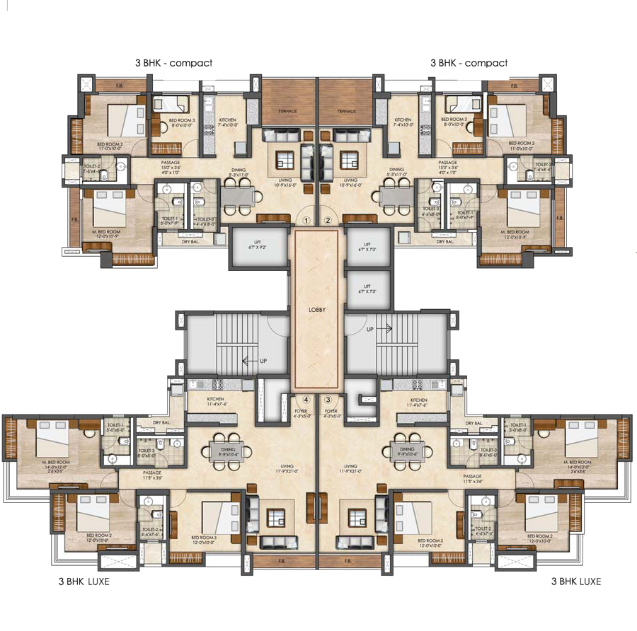 Oberoi Thane 2bhk Floor Plans